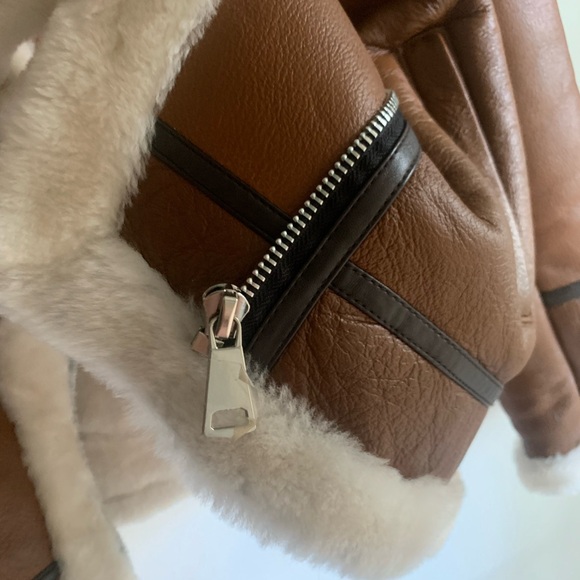 Genuine Leather and Shearling Jacket - Brown Leather - Size L - NWoT! *RARE* - Picture 10 of 11